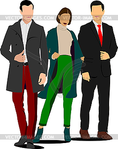Young handsome man and woman. Businessman.Vector - vector clipart