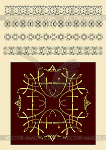 Collection of Ornamental Rule Lines in Different - vector image
