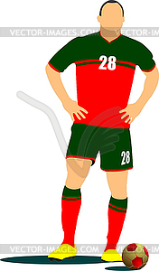 Soccer player poster. Vector illustration - vector clipart