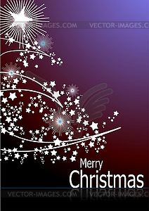 Night abstract Christmas background with white - vector image