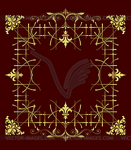 Gold ornament on dark background. Can be used as - vector clipart