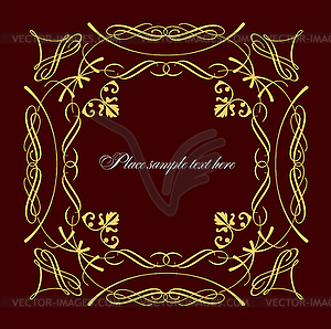 Gold ornament on dark background. Can be used as - vector clipart