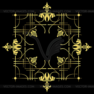 Gold ornament on dark background. Can be used as - vector clip art