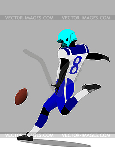 American football player silhouettes in action. - vector clip art