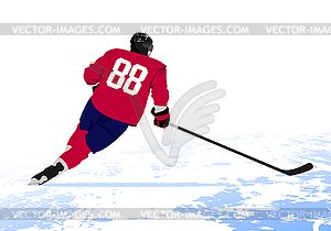 Ice hockey players. Colored for designers - vector clipart