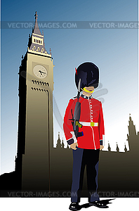 Beefeater London guard - vector clipart