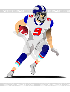 American football player s silhouettes in action. - vector clipart