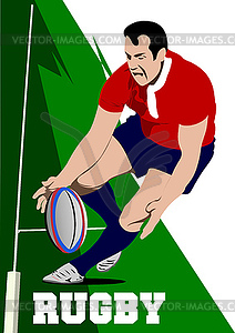 Rugby Player Silhouette - vector image