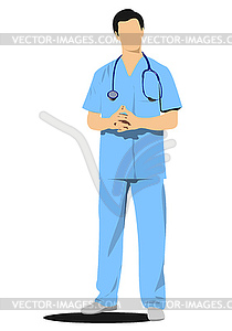 Medical doctor, stethoscope - vector clip art