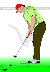 Golf player poster - vector clipart