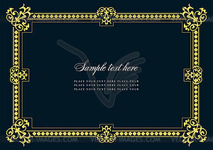 Gold ornament on dark background. Can be used as - vector clipart