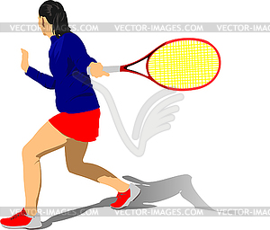 Tennis player poster. Vector illustration - vector clipart