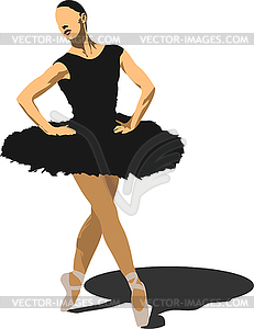 Modern ballet dancer colored illustration - color vector clipart