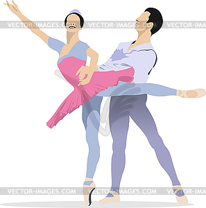Modern ballet dancer colored illustration - vector image