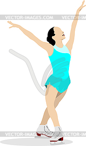 Figure skating colored silhouettes. Vector - vector clip art