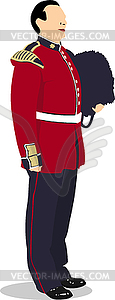 Vector image of beefeater isolated on white - royalty-free vector clipart