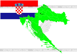 Croatia flag and map, vector illustration - vector image