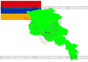 Armenis flag and map, vector illustration - vector clipart