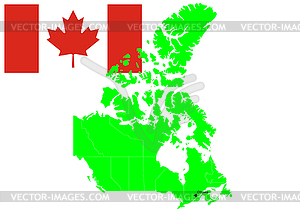 Флаг Канады и карта, векторные иллюстрации - векторный клипарт