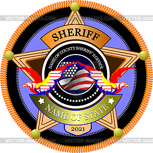 Sheriff`s badge on a white background - vector EPS clipart