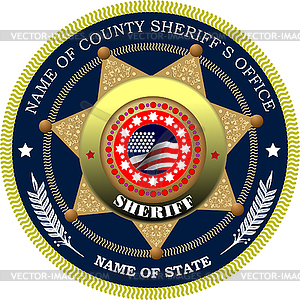 Sheriff`s badge on a white background - vector clipart