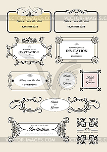 Set of ornate vector frames and ornaments with - vector image