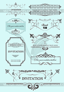 Set of ornate vector frames and ornaments with - vector clipart