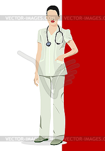 Medical doctor with doctor`s smock. Vector - vector image