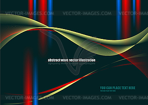 Abstract colored waved 3d background. Vector - vector clipart