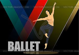 Modern ballet dancer colored illustration - vector clip art