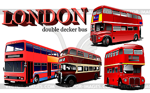 London double Decker  red bus. Vector illustration - vector clip art