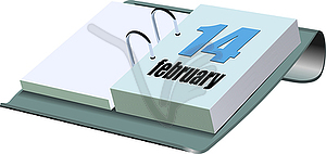 Vector illustration calendar. 14 fabruary. - vector clipart