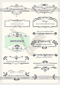 Calligraphic elements and frame vintage set. - vector clip art