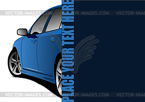 Front view of Car sedan on the road with place for - vector clipart