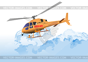 Ambulance or army helicopter. Vector illustration - vector clipart