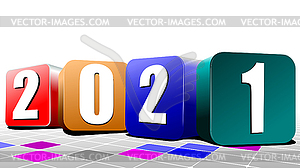 20121 cube calendar. Vector 3d illustration - vector image