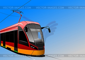 City tram. Vector 3d illustration - vector image