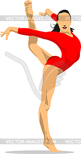 Rhythmic girl gymnastics. 3d vector illustration - vector image