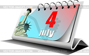 Vector 3d illustration of desk calendar. US - vector image