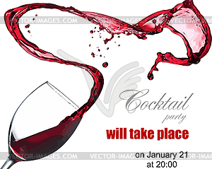 Invitation for Cocktail party. 3d vector - vector image