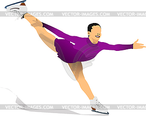 Figure skating colored silhouettes Vector 3d - vector clipart