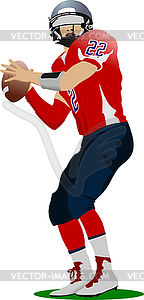 American football player silhouette in action. - vector image