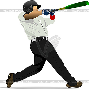 Baseball player. Vector 3d illustration for - vector clip art