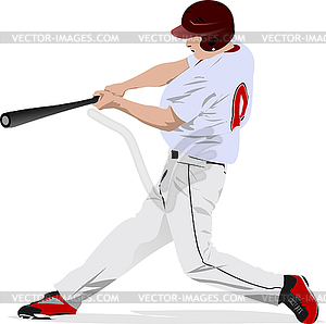 Игрок в бейсбол. Векторная иллюстрация 3d для - векторизованный клипарт