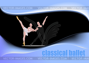 Poster of Modern ballet. Colored vector 3d - vector clipart