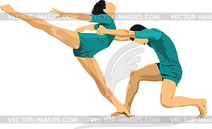 Modern ballet. Colored vector 3d illustration - vector clip art