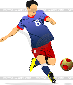 Soccer player. Vector Colored 3d illustration - vector clip art