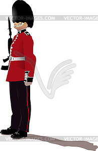Vector 3d image of beefeater isolated on white - vector clipart