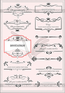 Set of ornate vector frames and ornaments with - vector clipart