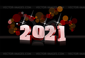 Vector 3d illustration of  calendar 2021 year - vector image
